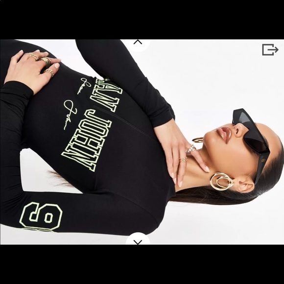 Sean John Missguided Black Zip Front Script Dress - Picture 4 of 5